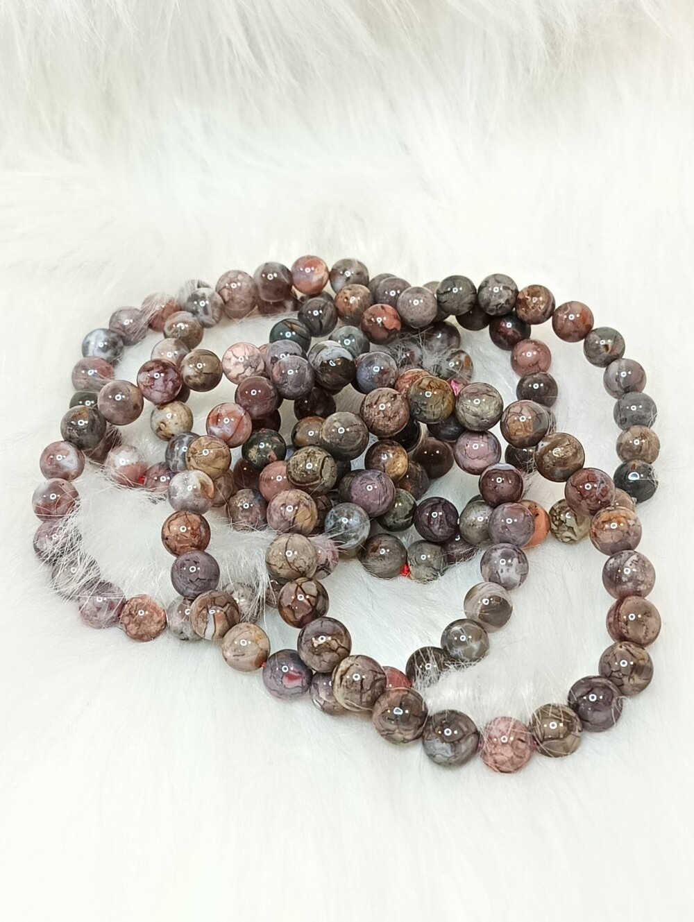 Purple explosion Alashan Agate Bracelet- #A026